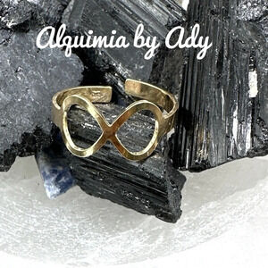 Minimalist luxury gold infinity knot cuff ring PINKY RING